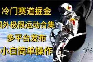 （10745期）冷门赛道掘金，国外极限运动视频合集，多平台发布，小白简单操作