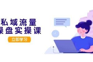 私域流量操盘实操课，从用户调研到成交变现，打造可落地的私域引流策略