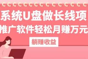 用系统U盘做长线项目，推广软件轻松月赚万元