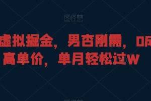 暴力虚拟掘金，男杏刚需，0成本高单价，单月轻松过W【揭秘】