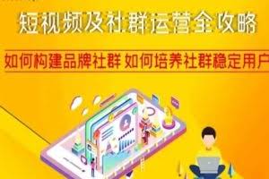 短视频及社群运营全攻略，如何构建品牌社群如何培养社群稳定用户