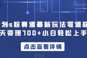 yw计划s粉赛道最新玩法弯道超车单天变现700+小白轻松上手