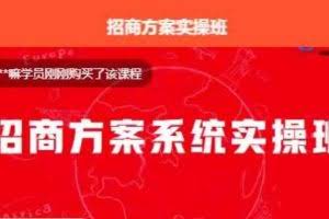 【一度招商】招商方案系统实操班 价值1980元