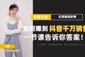 梨子会·抖店无货源进阶冲刺课，如何赚到抖音千万销售，这套课程会告诉你答案