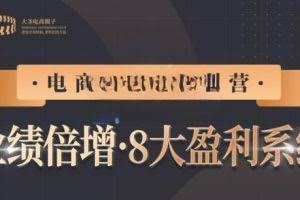 【电商TOP特训营】业绩倍增·八大赚钱系统，带你走TOP走过的路价值2980元
