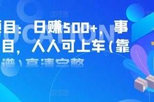 实操项目：日赚500+，事业型项目，人人可上车(靠谱)高清完整