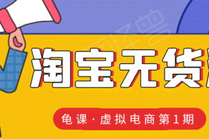 龟课淘宝虚拟无货源电商线上第1期：批量操作月收几万，实现躺赚