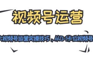 视频号运营：七大视频号运营实操技巧，从0-1卡位视频号红利(无水印)