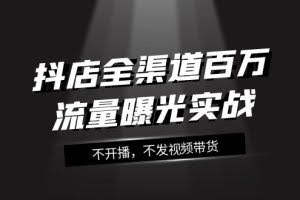 抖店全渠道百万流量曝光实战，不开播，不发视频带货（16节课）