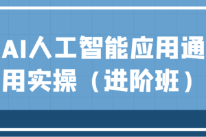 AI人工智能应用通用实操（进阶班），ChatGPT和AI绘画教学演练，AIGC为行业赋能变现！