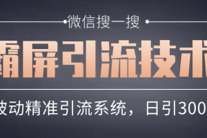 微信搜一搜霸屏引流技术，打造被动精准引流系统，轻松日引300+流量【第五课】