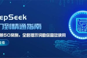 （14394期）DeepSeek入门到精通指南，7大场景50案例，全套提示词助你高效使用