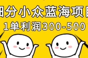 细分小众蓝海项目，一单利润3张，每月收入稳定过1w+