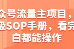 公众号流量主项目，保姆级SOP手册，看完小白都能操作