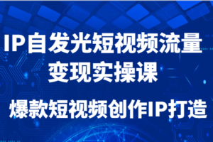 IP自发光短视频流量变现实操课，爆款短视频创作IP打造