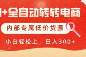 AI全自动转转电商，彻底解放双手，专属低价货源，单日轻松变现5张+【揭秘】