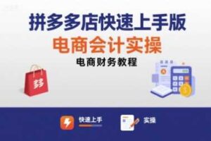 拼多多店快速上手版电商会计实操-电商财务教程