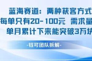 蓝海赛道：需求量大 单月累计下来能突破3W