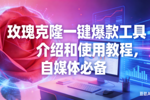 （16772期）玫瑰克隆工具，自媒体必备，一键爆款工具详细介绍和使用教程