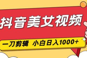 （16873期）抖音美女视频，一刀不剪，两分钟一条视频，小白轻松上手，日入1000