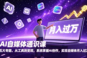 （17035期）AI自媒体通识课，五大专题、从工具到变现，系统掌握AI创作，实现自媒体月入过万