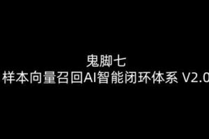 鬼脚七：样本向量召回AI智能闭环体系V2.0-鬼脚七教程