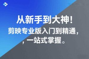从新手到大神！剪映专业版入门到精通，一站式掌握