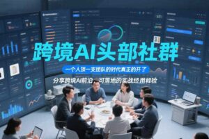 跨境AI头部社群，一个人顶一支团队的时代真正的开始了，分享跨境AI前沿，可落地的实战经验（更新3月）