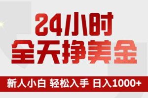 （17728期）24小时全天挣美金，新人小白轻松入手，长期稳定，日入1000+