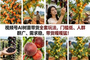 视频号AI树苗带货全套玩法，门槛低、人群广、需求稳，带货嘎嘎猛！（更新0401）