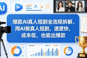 爆款AI真人短剧全流程拆解，用AI做真人短剧，速度快，成本低，也能出爆款