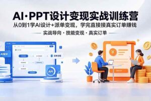 （18457期）AI·PPT设计变现实战训练营，从0到1学AI设计+派单变现，学完直接接真实订单赚钱
