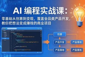 （18469期）AI编程实战课-第三期-5月9更新：零基础从创意到变现，覆盖全品类产品开发，把想法变成赚钱项目
