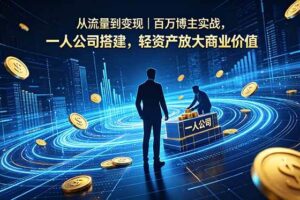 (18645期)从流量到变现|百万博主实战,一人公司搭建,轻资产放大商业价值