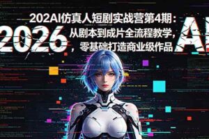 (18656期)2026AI仿真人短剧实战营第4期:从剧本到成片全流程教学,零基础打造商业级作品