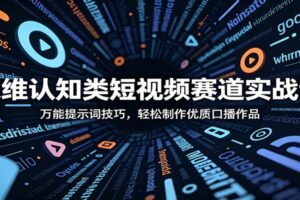 思维认知类短视频赛道实战课:万能提示词技巧,轻松制作优质口播作品