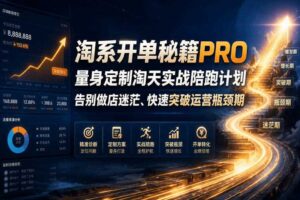 淘系开单秘籍PRO，量身定制淘天实战陪跑计划，告别做店迷茫、快速突破运营瓶颈期（2026年6月11）