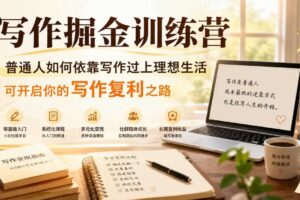 写作掘金训练营，普通人如何依靠写作过上理想生活，可开启你的写作复利之路（更新6月）