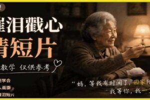 AI催泪戳心亲情短片，零基础AI教程，简单教学仅供参考