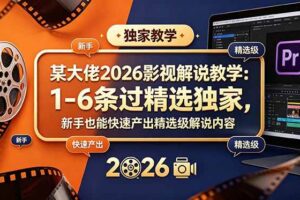 (18946期)某大佬2026影视解说教学:1-6条过精选独家,新手也能快速产出精选级解说内容