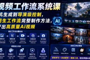 AI视频工作流系统课,从随机生成到导演级控制,掌握图生工作流完整制作方法,稳定产出高质量AI视频