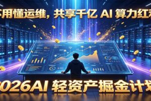 不用懂运维,共享千亿 AI 算力红利,2026AI 轻资产掘金计划