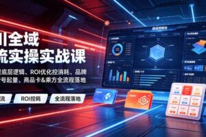 千川全域投流实操实战课|全域流量底层逻辑、ROI优化控消耗、品牌推广、新号起量、商品卡&乘方全流程落地