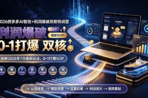 (19307期)2026拼多多AI智创+利润爆破双核特训营-拆解2026年7月最新玩法,0-1打爆SOP