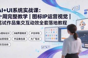 (19378期)AI+UI系统实战课:十周完整教学|图标IP运营视觉|笔试作品集交互动效全套落地教程