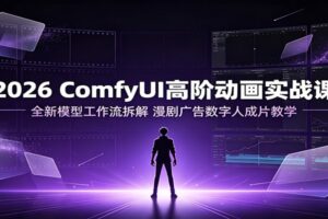 2026 ComfyUI高阶动画实战课:全新模型工作流拆解,漫剧广告数字人成片教学