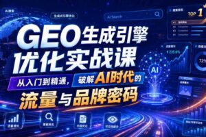 GEO生成引擎优化实战课,从入门到精通,破解AI时代的流量与品牌密码