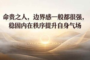 (19478期)付费文章:命贵之人,边界感一般都很强,稳固内在秩序提升自身气场