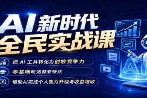 (19519期)AI新时代全民实战课,把 AI 工具转化为创收竞争力,零基础吃透整套玩法,借助AI完成个人能力升级与收益增收。