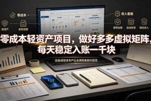 (19522期)零成本轻资产项目,做好多多虚拟矩阵,每天稳定入账一千块